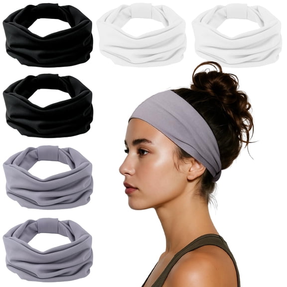 6-Pack Women’s Wide Headbands – Soft, Non-Slip Elastic Hair Bands for Workout, Running, Spa, Makeup, Fashion & Daily Use – Comfortable & Stylish