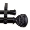 thumbnail image 2 of Woven 1" Double Curtain Rod 48-84 inch - Black, 2 of 2