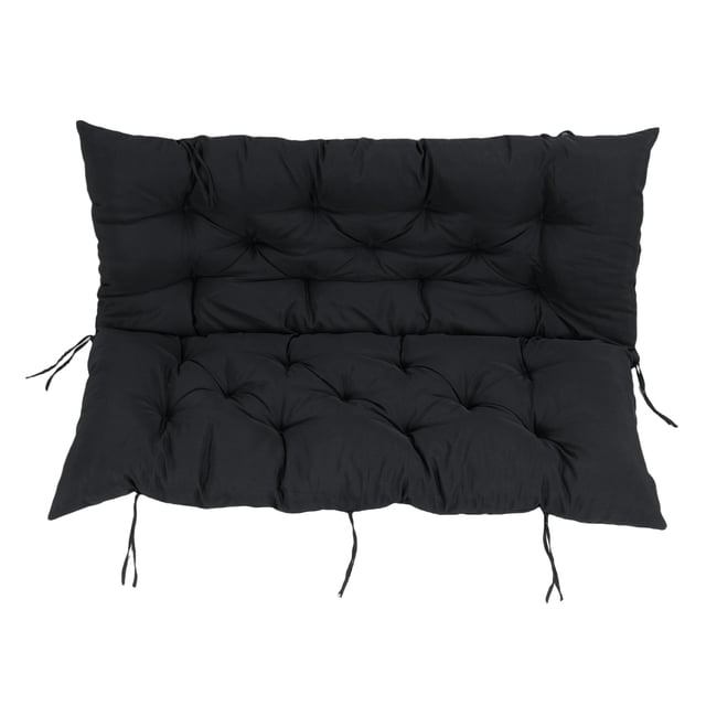 3 Seater Porch Swing Cushion with Backrest and Ties, Made of Premium Polyester and PP Cotton, Great for Outdoor Furniture, Features Rivet and Tufted Design