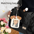 thumbnail image 3 of Lindo tarjetero de peluche con forma de niña persiguiendo estrellas, conjunto de almacenamiento de fotos con forma de frijol de amor, bolsa decorativa para tarjetas de campus de estudiantes, 3 of 5