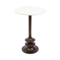 thumbnail image 4 of Kate and Laurel Squires Modern Marble Round Side Table, 16 x 16 x 24, White Marble and Dark Brown, Marble Top Circle End Table for Use as a Bedroom Nightstand or Living Room Plant Stand Option, 4 of 8