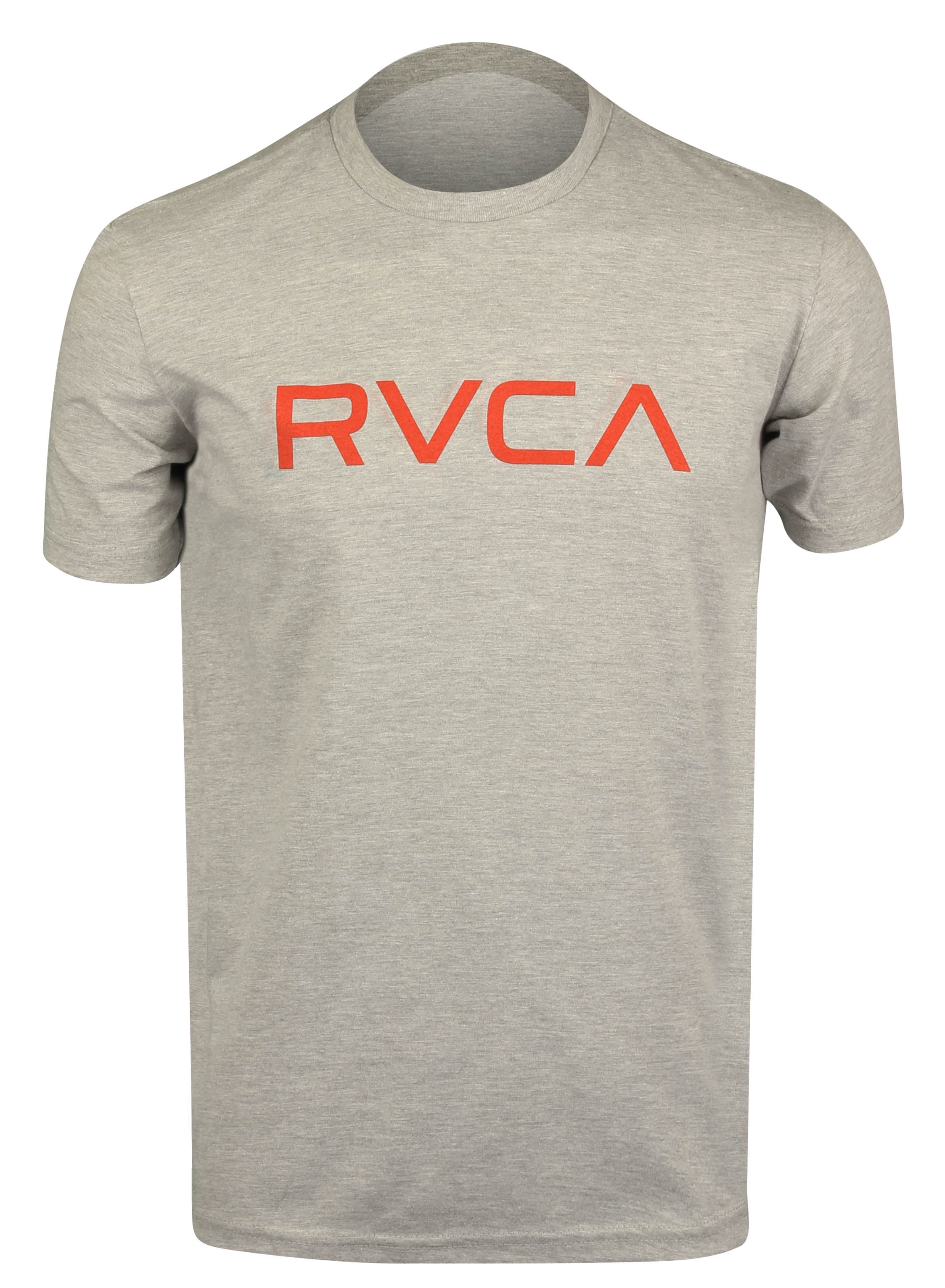 RVCA Mens Big RVCA Mens Standard T-Shirt - Athletic Gray/Red - Small ...