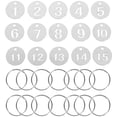 thumbnail image 1 of Miangastore 15 pcs Door Number Tag Stainless Steel Number Tags Key Tags Marking Number Tags with Rings (1-15), 1 of 9