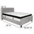 thumbnail image 4 of Flash Furniture Tribeca Full Size Tufted Upholstered Platform Bed in Light Gray Fabric with Memory Foam Mattress, 4 of 5