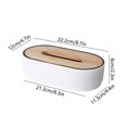 thumbnail image 3 of AuroraX Stylish Tissue Box Cover Art Deco Cute White Rectangle Napkin Holder Wooden Decorative Sinking Type Facial Tissue Dispenser for Table,Home,Living Room Decoration, 3 of 6