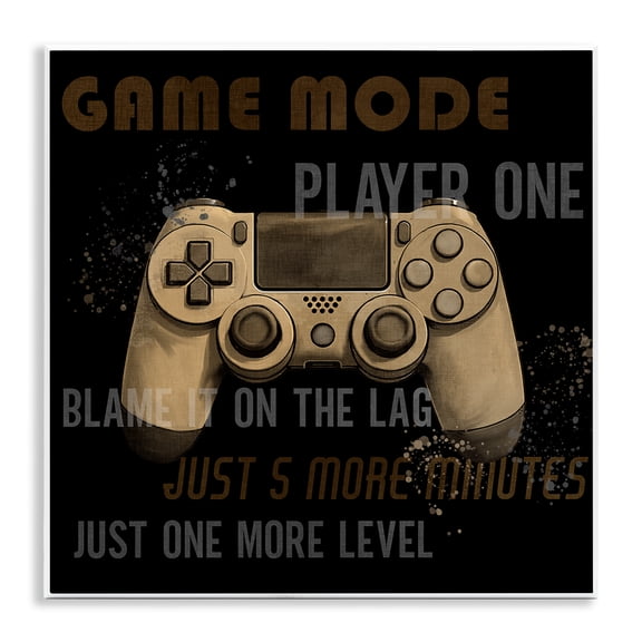 Stupell Industries Contemporary Gamer Phrases Vintage Style Wall Plaque Art, 12 x 12, by Kim Allen