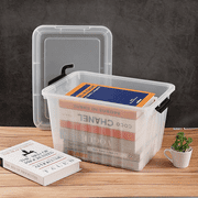 Ewingger 20 Quart Clear Latching Storage Tote Bin with Lid, 4 Pack Plastic Storage Containers