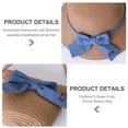 thumbnail image 4 of Sombrero de 56-58cm de circunferencia para mujer, Sombrero de Paja de verano y bolsa de paja, lazo de dos piezas, bonito sombrero de playa, sombrero para el sol, 4 of 6