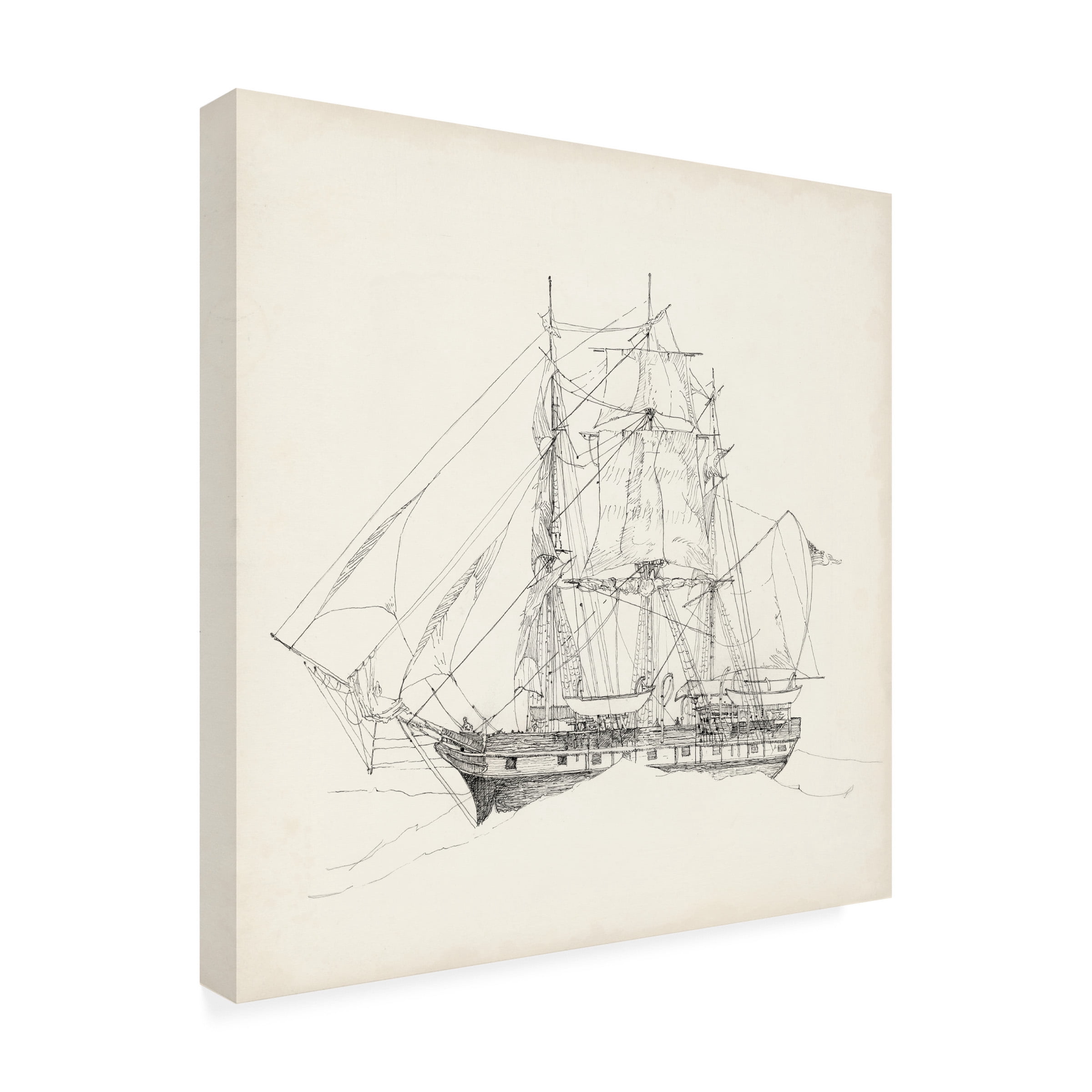 Richard Foust 'Antique Ship Sketch II' Canvas Art