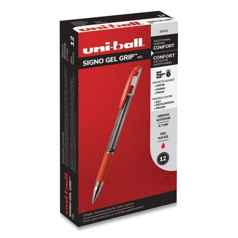 Signo Grip Gel Pen, Stick, Medium 0.7 Mm, Red Ink, Silver/red Barrel, Dozen | Bundle of 2 Dozen