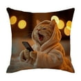 thumbnail image 2 of Uutvery Cute Animal Print Pillow Cover， Linen Fabric Sofa Cushion with Zipper， 45x45cm Washable Decorative Throw Pillow， for Living Room Bedroom Decor, 2 of 6