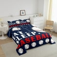 thumbnail image 3 of Baseball Comforter Set Sports Bedding Sets Baseball Down Comforter Baseball Ball Games Bed Set Baseball Room Decor Teen Quilt Set 2 Pcs Navy Blue White, 3 of 7