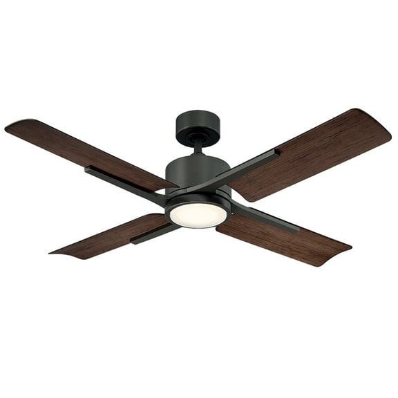 Cervantes Indoor and Outdoor 4-Blade Smart Ceiling Fan 56in Oil Rubbed Bronze/Dark Walnut with 3000K LED Light Kit and Remote Control
