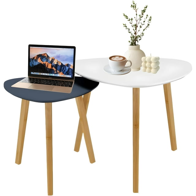 BEE VIBES Conjunto de 2 Mesas de Centro Modernas y Minimalistas - Ideal para Decoración en Sala, Recibidor o Recamara, Mesa Auxiliar para Hogar Interiores y Exteriores, Coffee Table Bebidas y Comidas