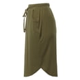 thumbnail image 3 of A2Y Women's Elastic Waist Self Tie Tulip Hem Side Pocket Skirt Dusty Olive 1XL, 3 of 5