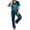 Peacock Blue, variant on DAKIMOE Silk Satin Pajamas Set for Women Two-Piece Short Sleeve Shirt with Long Pajama Pant Set Soft Button Down Loungewear Nightwear Pjs Sleepwear for Women