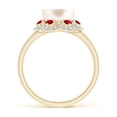 thumbnail image 2 of Angara Freshwater Cultured Pearl Floral Ring with Rubies in 14K Yellow Gold for Women | June Birthstone Jewelry for Her, 2 of 8
