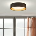 thumbnail image 3 of Orme - 16" LED Flush Mount Ceiling Lighting - Black Exterior/Gold Interior Fabric Shade with Acrylic Diffuser, 3 of 4