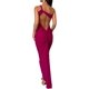 thumbnail image 3 of Vestido largo sexy con tirantes finos y espalda descubierta para mujer, vestido de fiesta ajustado con cordones, vestido Halter de noche para discoteca, 3 of 5