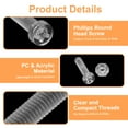 thumbnail image 3 of Uxcell 8Set Clear Acrylic Screws Kit, M5 x 10mm Round Head Phillips Bolts with Hex Nuts, Bolts and Nuts Kit for Machine Accessories Electronic Equipment DIY Crafts, 3 of 6