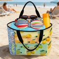 thumbnail image 2 of Yellow Lemon Beach Bag for Women, Large Breathable Mesh Beach Tote Bag, Summer Country Italian Style Flowers Blue Sandproof Lightweight Travel Bags for Vacation Picnic Swimming Pool 15.7"x15.7"x9.1", 2 of 9