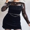 thumbnail image 3 of Femmes Pure Mesh Manches Courtes Imprimé Voir Crop Top T-Shirt Blouse, 3 of 6