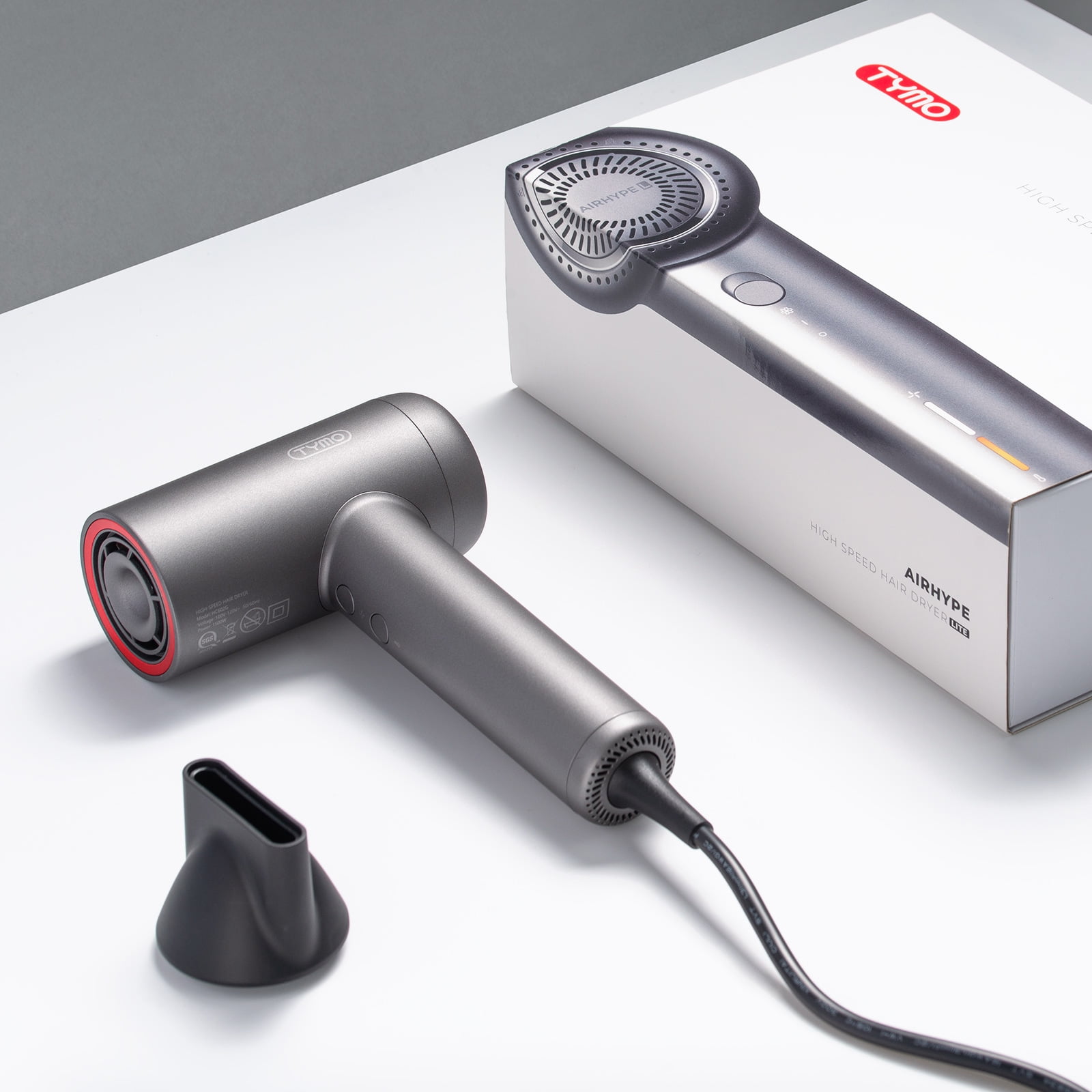 TYMO Ionic Hair Dryer, Professional 1500W High Speed for Fast Drying, Lightweight Blow Dryer with Low Noise, 4 Temps & 3 Speeds, Silver