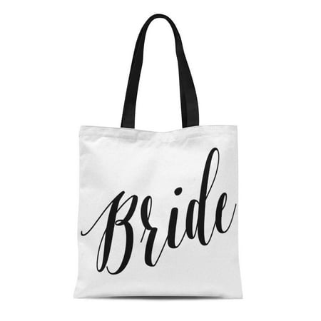 KDAGR Canvas Tote Bag Bridesmaids Script Tote Bride Wedding Best Party Junior Reusable Handbag Shoulder Grocery Shopping (Best Hand Script Fonts)