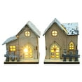 thumbnail image 5 of OFFIGAM 2Pcs Khaki Christmas Cabin Decorations Cabin Shape Xmas Party Decoration, 5 of 10