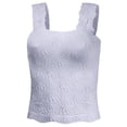 thumbnail image 4 of Gpoecd Square Neck Tank Top Ribbed Sleeveless Crop Top Summer Clothes for Women Womens Camisole Tank Tops Light Purple,L, 4 of 4
