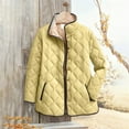 thumbnail image 2 of Womens Plus Size Lightweight Puffer Jacket Long Sleeve Quilted Design Button Front Winter Coat, 2 of 9