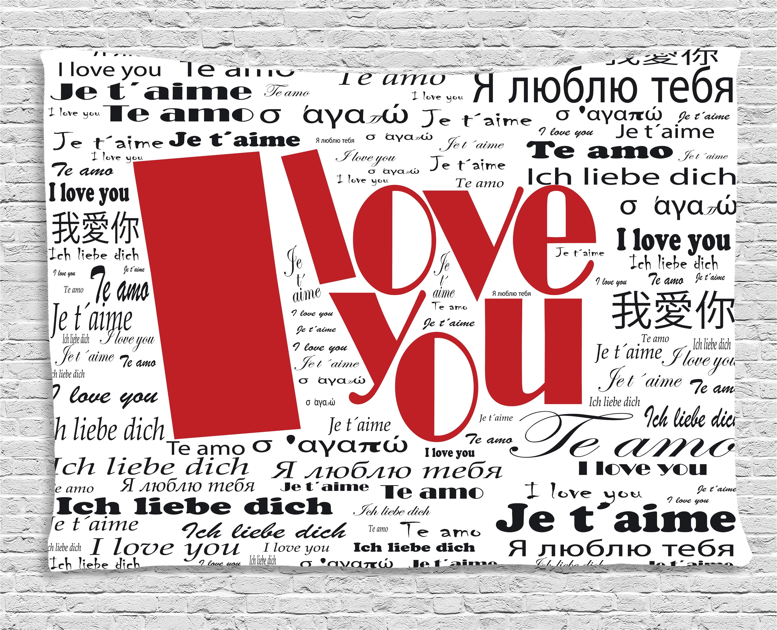 I Love You Tapestry, Newspaper Stylized International Love Words