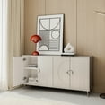 thumbnail image 4 of Modern champagne silver cabinet with stable structure for living room media storage, 4 of 6