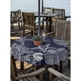 thumbnail image 2 of Outdoor Tablecloths with Umbrella Hole & Zipper, Navy Blue Coastal Round Tablecloth 54 Inch, Starfish Coral Summer Beach Ocean Waterproof Table Cloth, Patio/Pool/Picnic Table Covers, 2 of 8