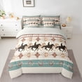 thumbnail image 3 of Homewish Rustic Cowgirl Cowboy Twin Bedding Sets 7-Piece, Vintage Wheat Western Aztec Bedding Comforter Set, Farmhouse Horse Shoes Reversible Sheet Sets, Ultra Soft Bedroom Decor, 3 of 8