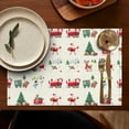 thumbnail image 4 of Holiday Placemats Set of 6, 12x17 Inch Christmas Watercolor Collection - Washable Vinyl Table Mats for Thanksgiving & Christmas Dining Decor, 4 of 5