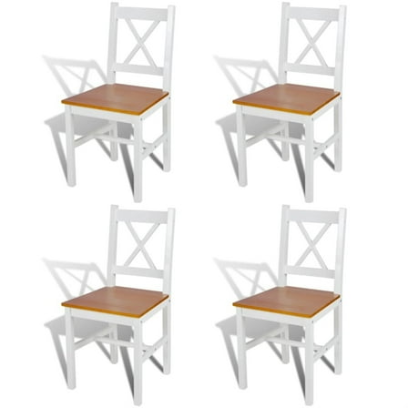 Casafoyer Dining Chairs 4 pcs White Pinewood