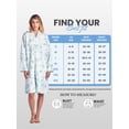 thumbnail image 6 of Casual Nights Women's Quilted Zip Up Robe With Pockets, Long Sleeve House Coat Duster, Poly-Cotton Blend Sleepwear, Blue/Green Floral - Short Large, 6 of 6