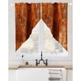 thumbnail image 2 of Burnt Orange Swag Valances for Windows, Retro Oil Painting Modern Abstract Art Aesthetics Rod Pocket Sheer Valances for Windows, Swag Toppers Light Filter for Kitchen Living Room 2 Panels 36''x63'', 2 of 6