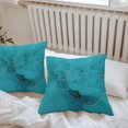 thumbnail image 6 of Teal Marble Throw Pillow Covers 20x20 Inch Set of 2, Turquoise Marble Crack Abstract Modern Art Waterproof Outdoor Pillow Covers, Decorative Cushion Pillowcases for Couch, Sofa, Bed, Garden, Patio, 6 of 9