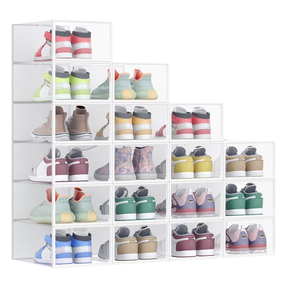 Cajas para zapatos SONGMICS, apilables y transparentes, juego de 18