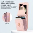 thumbnail image 2 of Decase For Samsung Galaxy Z Flip 5 5G Leather Wallet Case, PU Leather Shockproof Case with Crossbody Strap, Back Built in Stand Wallet Credit Card Holder Slots Phone Cover,Pink, 2 of 9