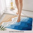 thumbnail image 3 of Blue Geometric Beach Door Mat&nbsp;Indoor Outdoor Entrance, Non Slip Rug for Kitchen Bathroom Entryway Rug, Ombre Waves Moire Abstract Art Washable Doormat Floor Mat 20x31.5 Inch, 3 of 8