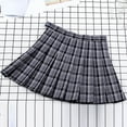 thumbnail image 4 of Rewenti Skirt for Women Plaid Pleated A-Line Skirt Anti-Burnout High Waist Short Skirt Gray 12(XXL), 4 of 5