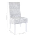 thumbnail image 4 of vidaXL Dining Chairs Living Room Side Chair Kubu Rattan and Solid Wood Mango, 4 of 26