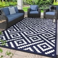 thumbnail image 1 of Outdoor Rug x Reversible Mats Outdoor Area Rug Plastic Straw Rug Geometric Rv Mat for Patio Camping Rv Picnic Backyard Deck Balcony Porch Beach Trailer ( ), 1 of 7