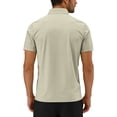 thumbnail image 5 of Men's & Big Short Sleeve Pullover Cage Jacket - Stretch Quick Dry, Quarter Zip, Mockneck Shirt Size L-8XL Khaki, 5 of 8