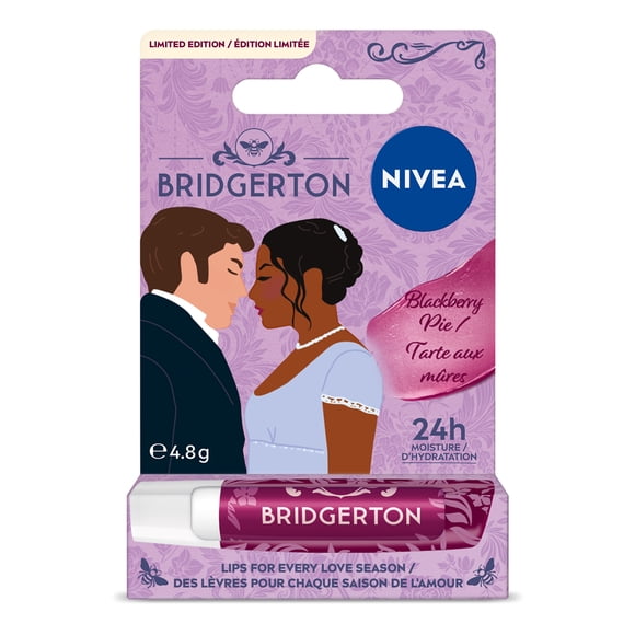 NIVEA Blackberry Pie Lip Balm, Bridgerton Limited Edition Lip Care, 4.8 g Stick