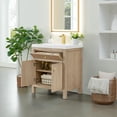 thumbnail image 4 of Cerrito 30" Natural Oak Wood Vanity Engineered Stone Integrated Sink no Mirror, 4 of 19
