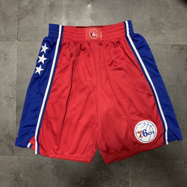 Basketball Pants Sun Lakers 76ers Heat Raptors Magic Pocket Dense Embroidered Shorts Retro Basketball Pants